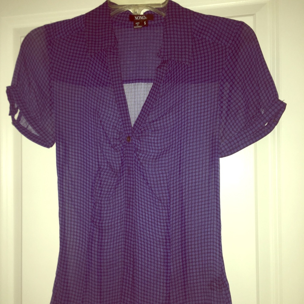 NWOT XOXO Collared short sleeve blouse buttoned